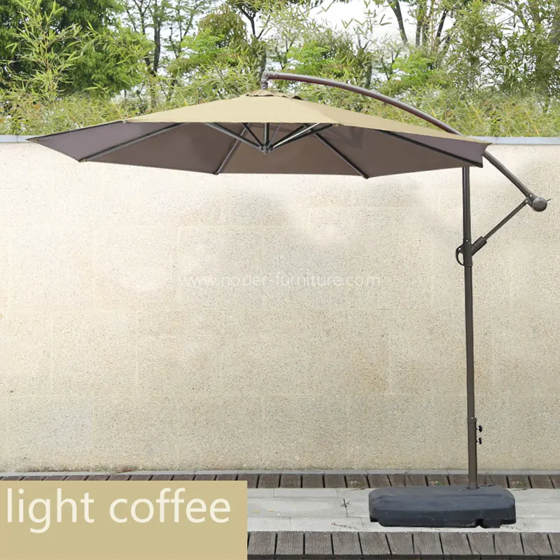 All-Iron Brushed Banana Outdoor Parasol